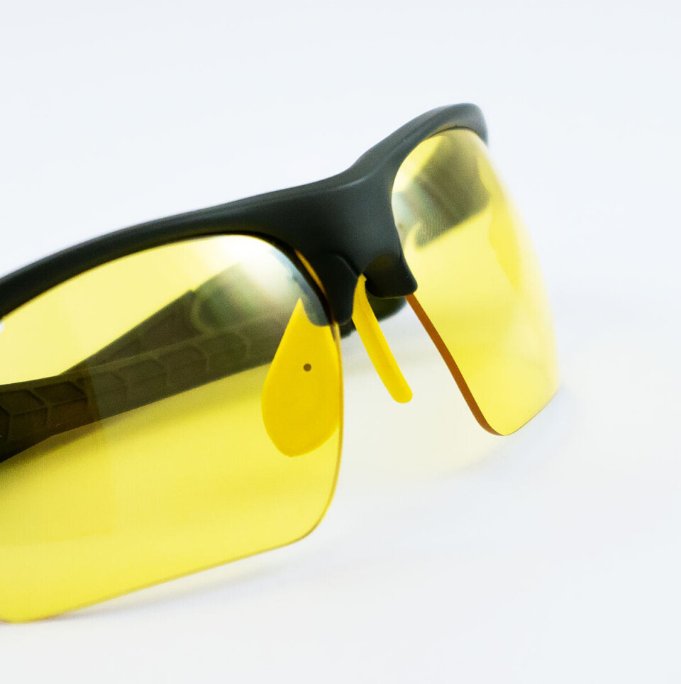 Euromans cykelbrille kan også fås med gult glas.