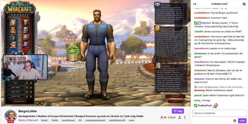 Hver søndag forvandler Bergur Løkke Rasmussen sig til en en stor, muskuløs ridder