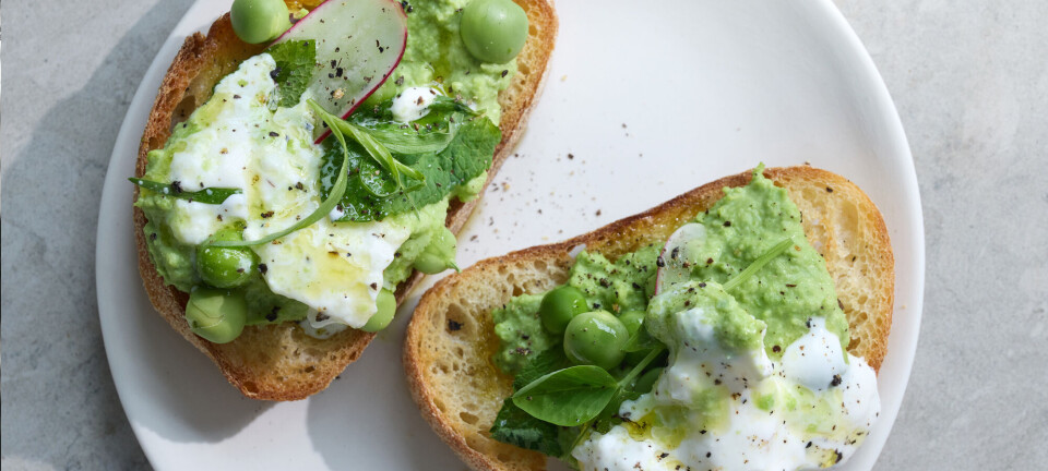 Et styks sommermad, tak! Sådan laver du en frisk ærtecreme med blød burrata