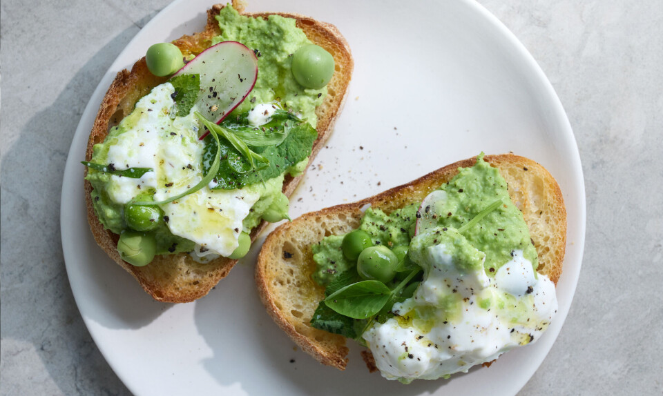 Opskrift: Ærtecreme med burrata