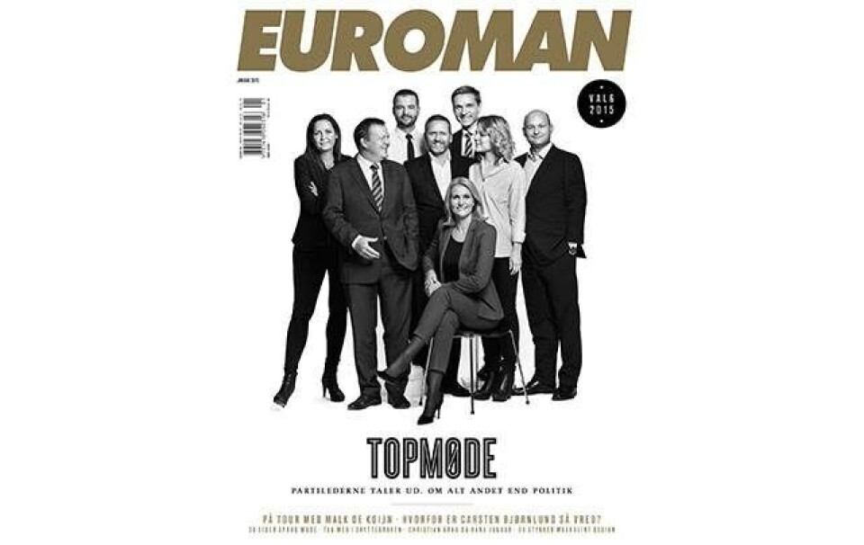 Euroman samler de danske toppolitikere til historisk forsidefoto