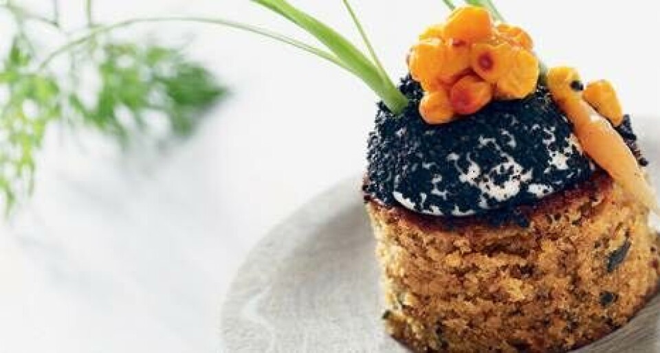 Gulerodskage med havtorn og maltjord