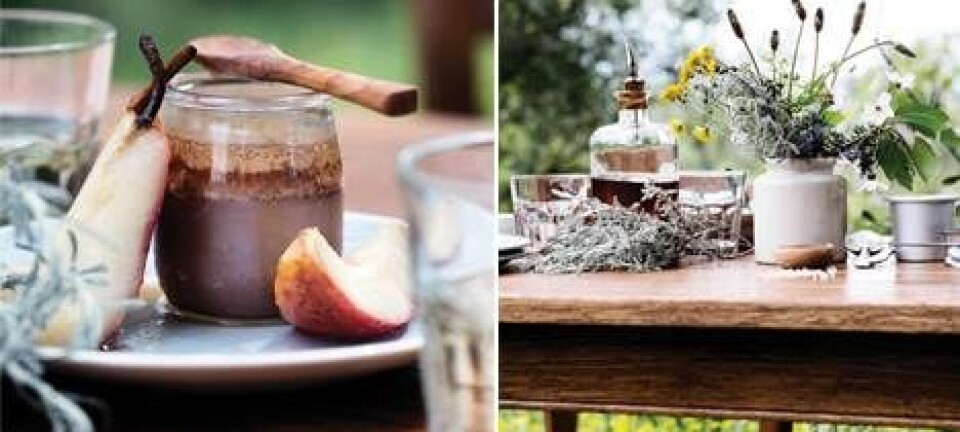 Chokoladecreme & grappaflamberet pære