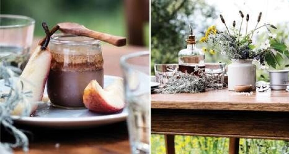 Chokoladecreme & grappaflamberet pære