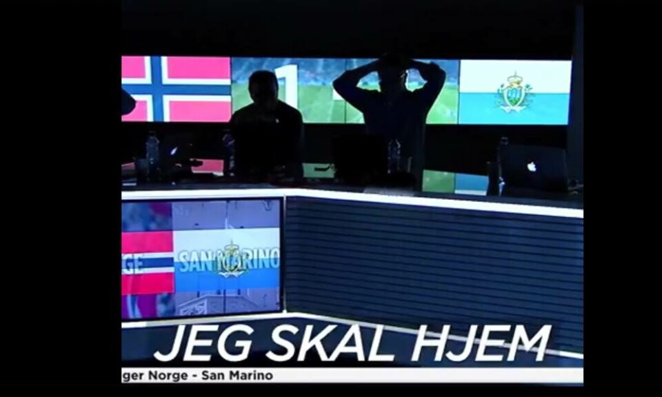 Norske TV-kommentatorer lukker studiet ned, da San Marino scorer San Marino mål