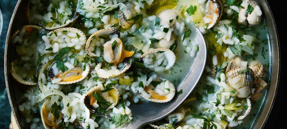 Nu skal muslingerne på bordet: Sådan laver du bomba-ris med hjertemuslinger og persille