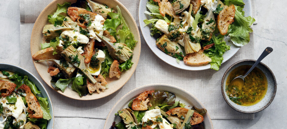 Opskrift: Artiskokker med burrata og ansjosdressing