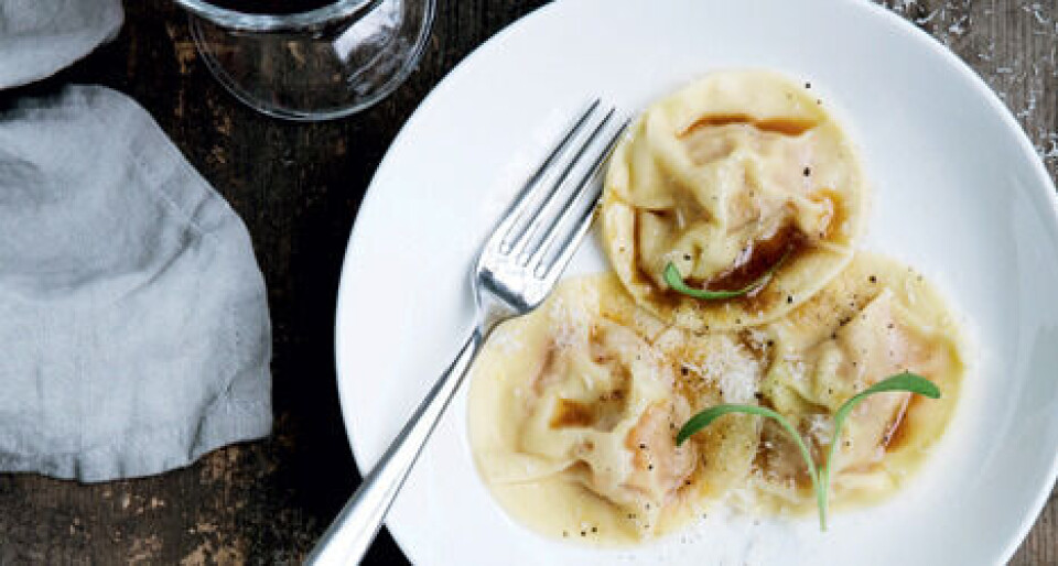 Ravioli med tallegio og butternutsquash