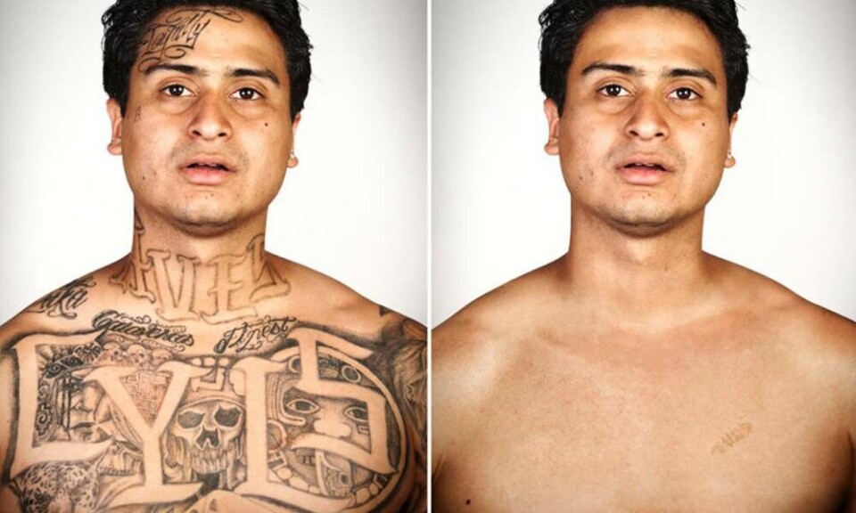 Se portrætserien: Tidligere LA-bandemedlemmer får fjernet deres hidsige tatoveringer i Photoshop