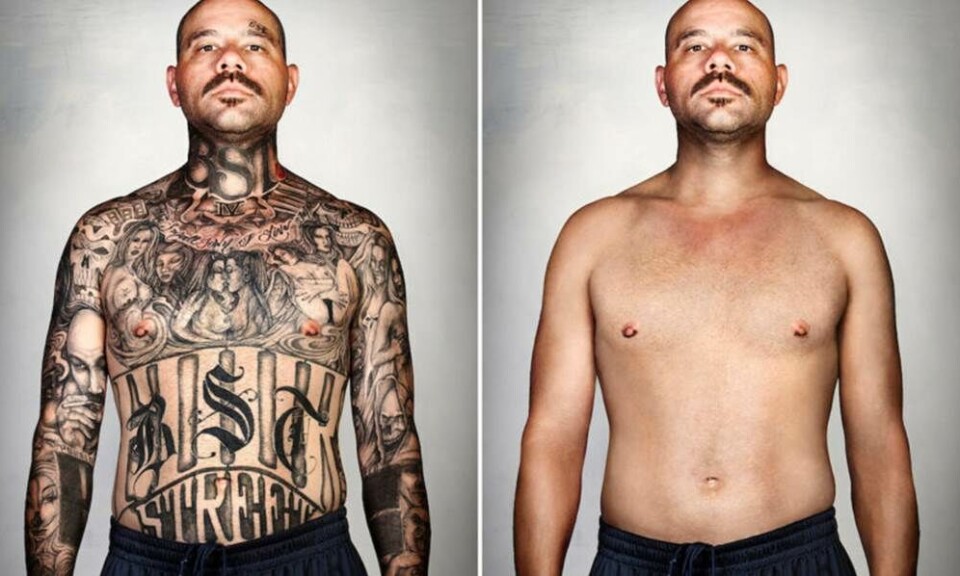 Se portrætserien: Tidligere LA-bandemedlemmer får fjernet deres hidsige tatoveringer i Photoshop