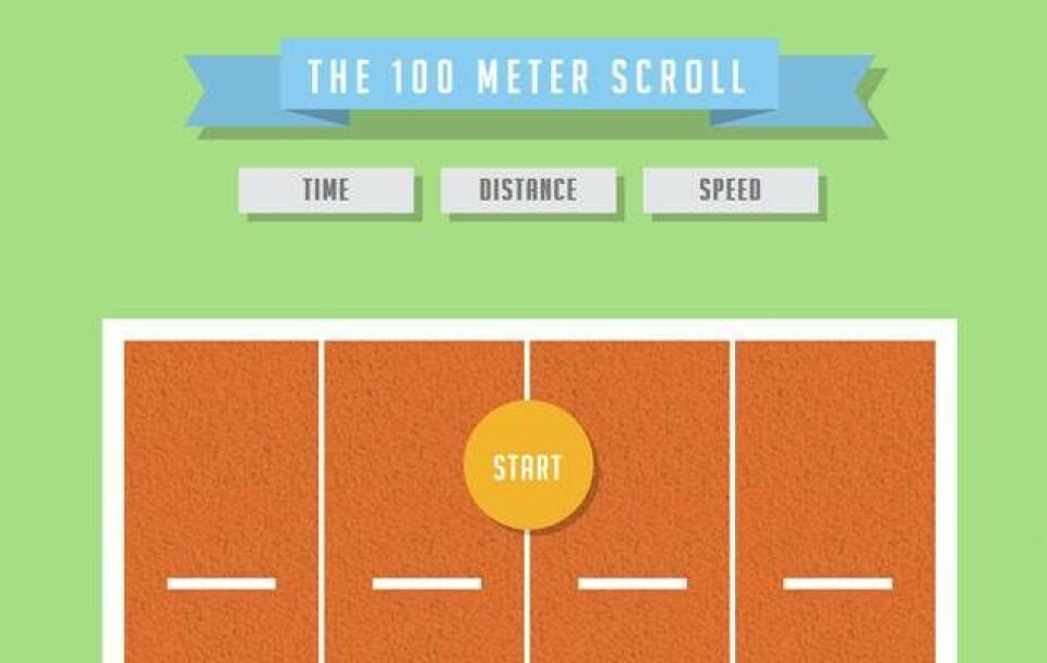Hvor hurtigt kan du scrolle 100 meter?