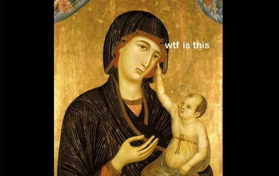 Sjov Twitter-profil blander middelalder-malerier med moderne hverdag