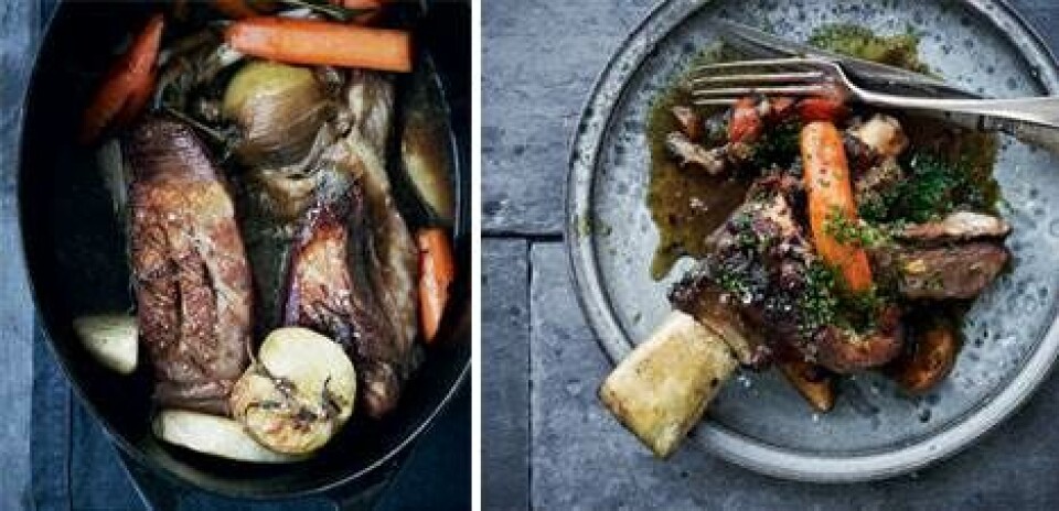 Braiseret kalvebryst med selleri og gulerod