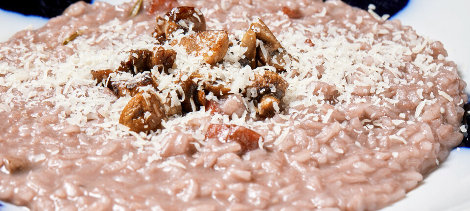 Cremet risotto med lufttørret italiensk pølse, rosmarin og ristede svampe