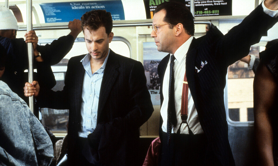 Tom Hanks og Bruce Willis i filmudgaven (1990) af Tom Wolfes svendestykke ‘Forfængelighedens bog’.
