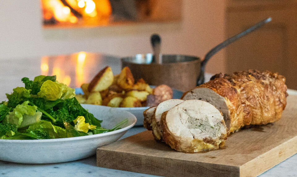 Adam Aamanns farserede kylling med svampe, persille og sprøde kartofler