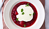Rødgrød med koldskålsråcreme