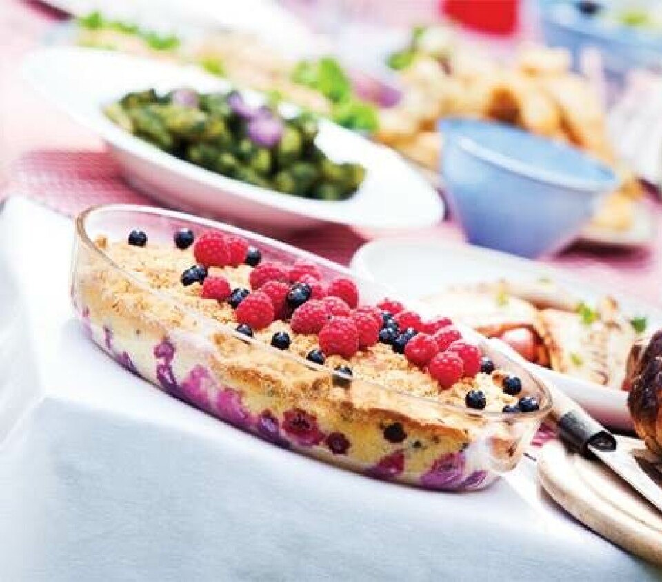 Crumblecake med friske bær