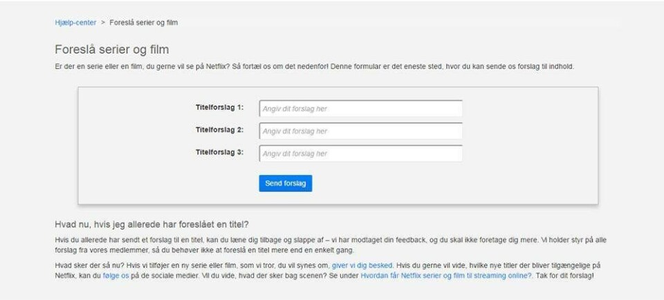 Her er den simple metode til at ønske nye film og serier på Netflix