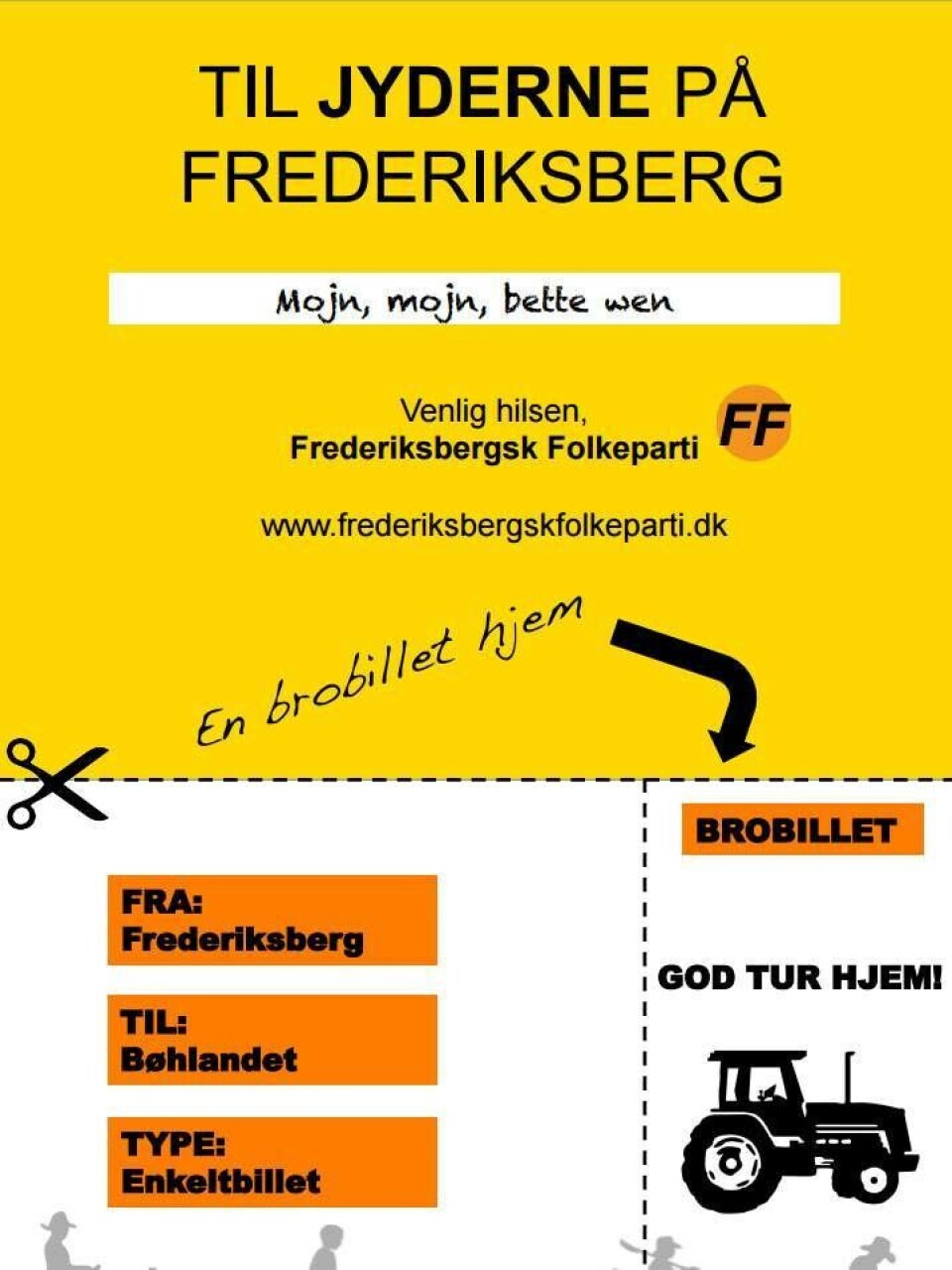 Danskernes Parti parodieret: Jyder tilbydes enkeltbillet til Bøhlandet