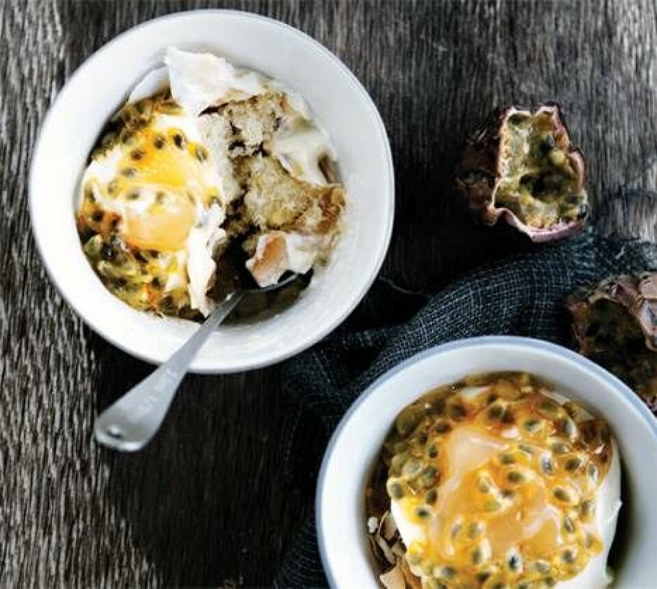 Citrontrifli med kokos og passionsfrugt