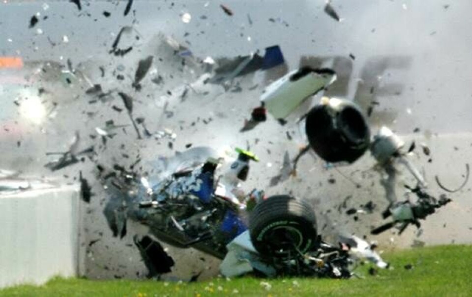 5 spektakulære crashes i Formel 1-historien