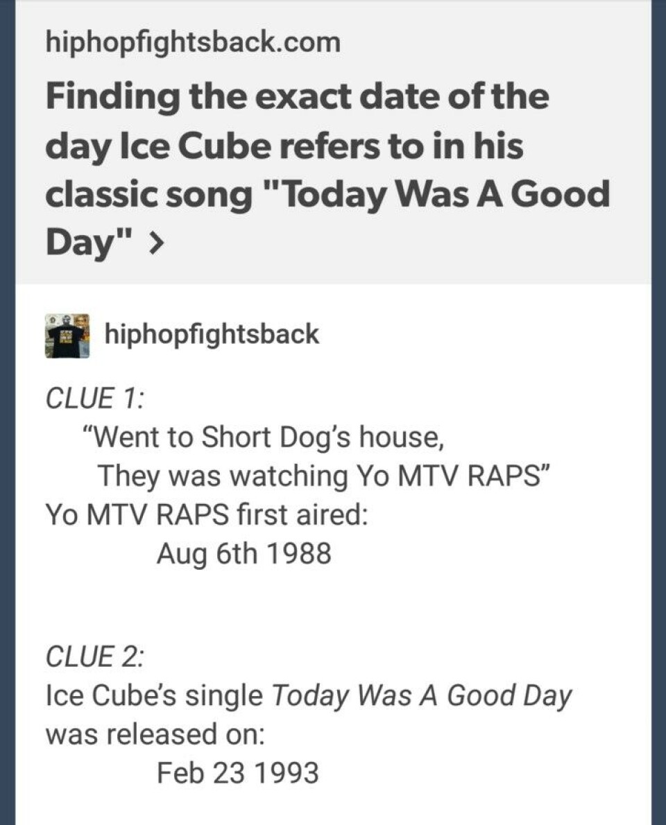 Mysteriet er løst: Ice Cubes gode dag har en dato
