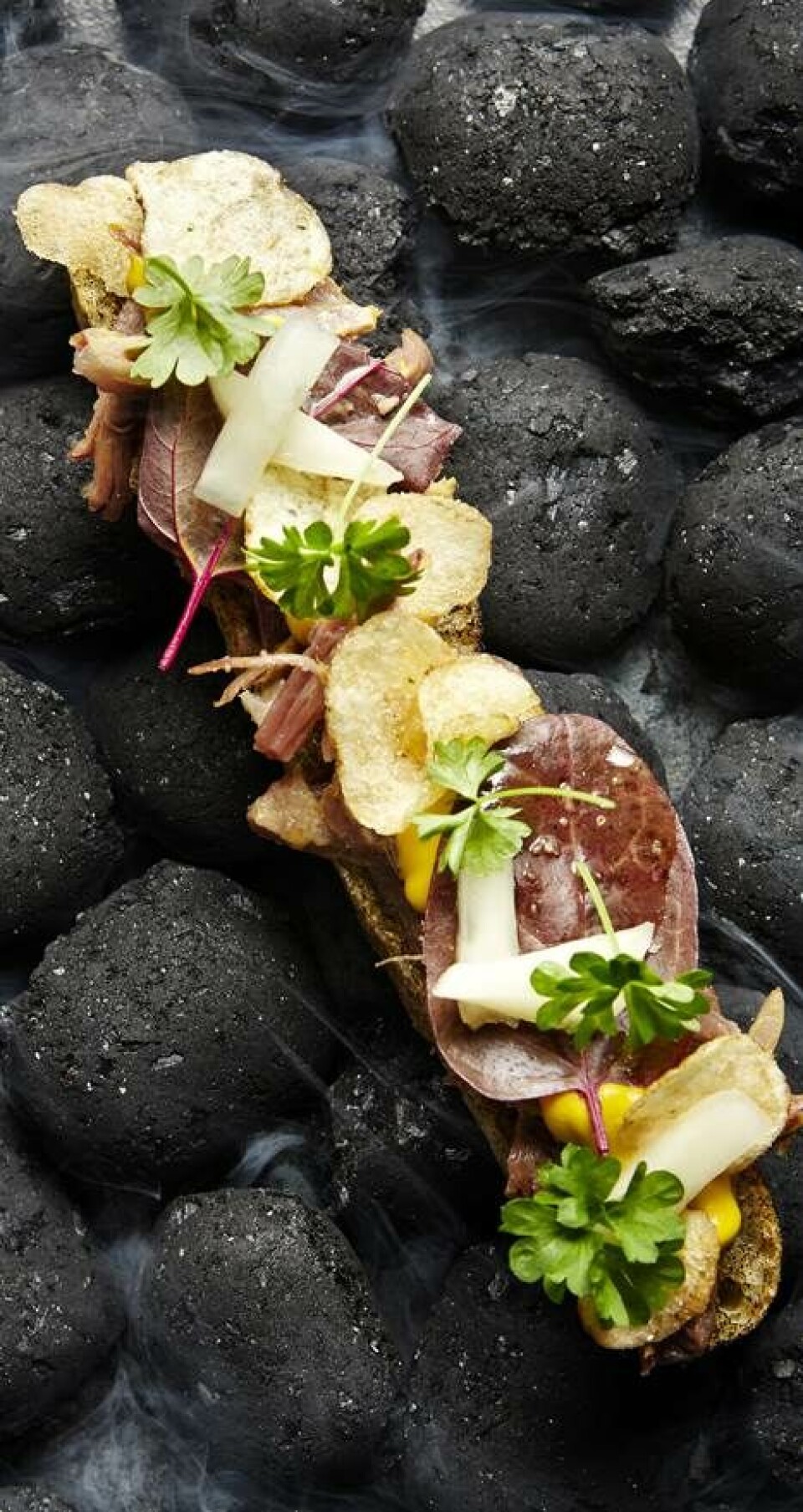 Grillet brød og røget andelår