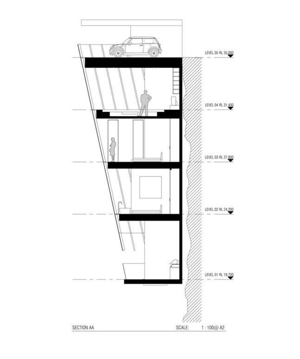 Australsk tegnestue designer cliffhanger-hus