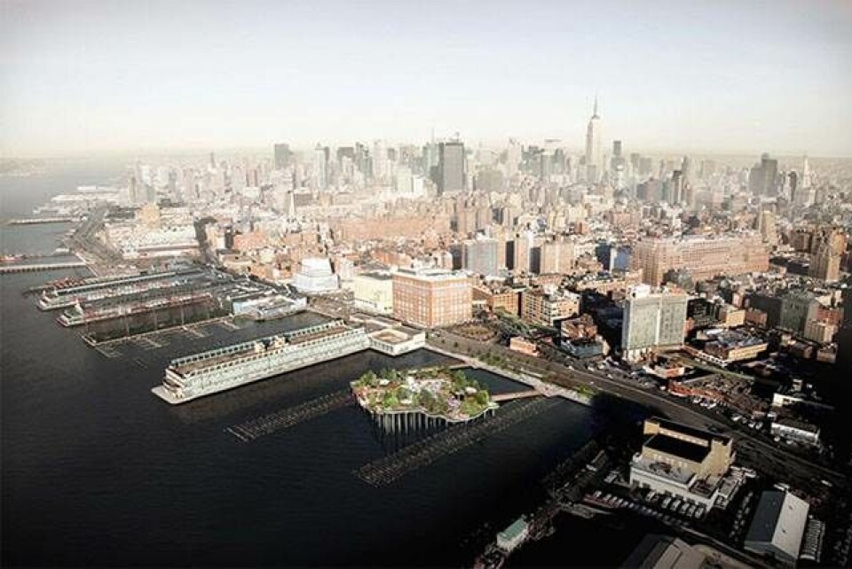 New Yorks nye ø kommer til at skyde op af Hudson-floden