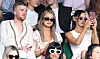 Internetpersonlighed Luke Hamnett og Maura Higgins sidder på tribunerne til tennisturneringen i Wimbledon 2026.
